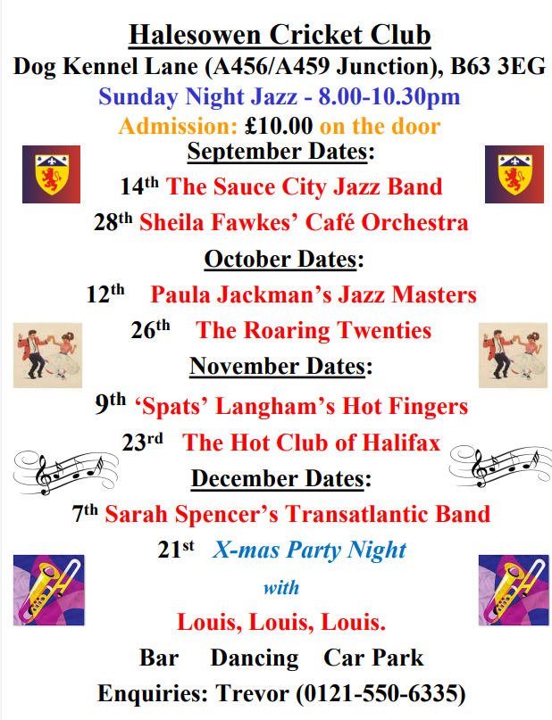 Halesowen Cricket Club - Sunday Night Jazz
